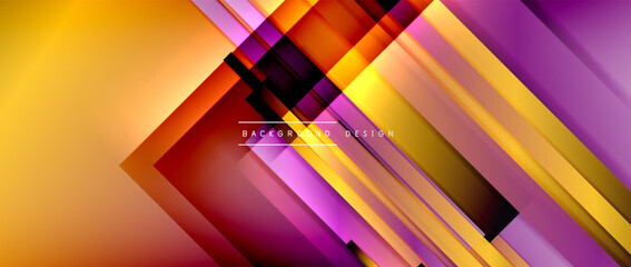 Dynamic lines on fluid color gradient. Trendy geometric abstract background for your text, logo or graphics