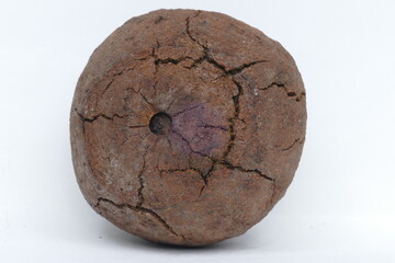 Castanha do Para in front white background, the fruit of the tree in the family Lecythidaceae...