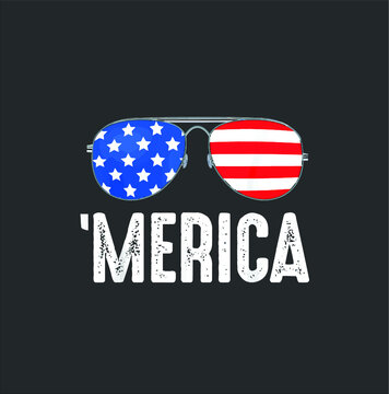 4th Of July Merica T Shirt Usa American Pride Sunglasses Fun new design vector illustrator