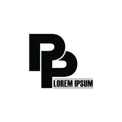 Letter PP simple monogram logo design vector