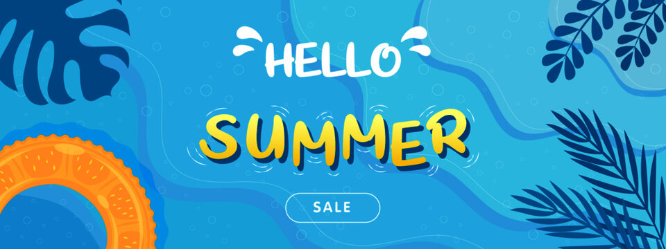hello summer sale background banner design