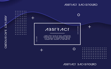 Fototapeta premium abstract blue color paper cut background banner design