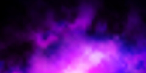 Dark Purple vector pattern with clouds. Gradient illustration with colorful sky, clouds. Beautiful layout for uidesign.