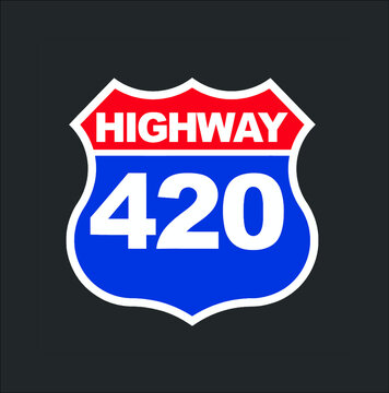 Highway 420 Funny High Way 420 Marijuana Shirt (3) new design vector  illustrator Stock Vector | Adobe Stock