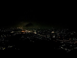 Paralayang at night, Batu, East Java, Indonesia.