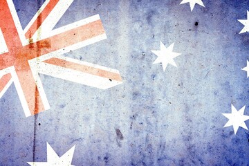 Australia flag on concrete wall. Travels. Flags.