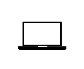 pc laptop computer icon black white background