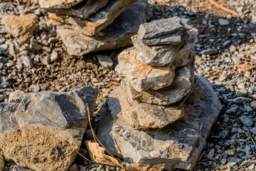 Stack of flat rocks