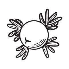 gin leaf simple art vector black and white