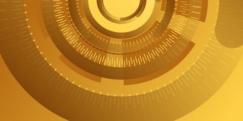 Abstract yellow brown black orange geometric technology background and dynamic curve fluid motion shapes composition.