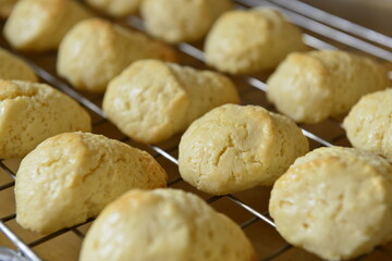 Fresh Homemade Scones on cooling rack