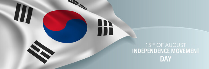 South Korea independence movement day vector banner, greeting card