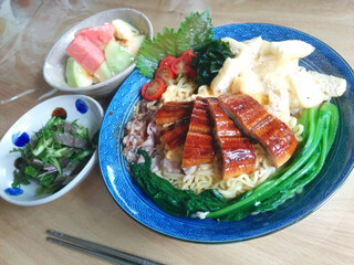 summer lunch set - japanese style cold ramen noodle / 夏場ランチセット（和風冷やし中華，冷やしラーメン）