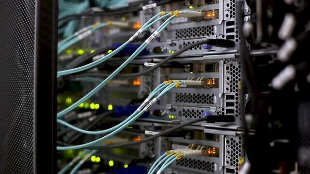 Close-Up of rack mounted server.