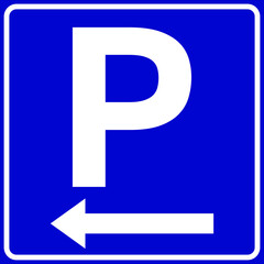 parking available in right sign on blue