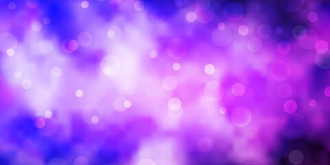 Light Purple vector background with circles. Abstract decorative design in gradient style with bubbles. New template for your brand book.