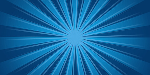 Blue light sun shiny pop art light presentation background. Elegant business style blue sun rays presentation background