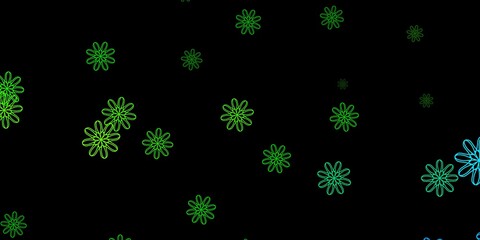Dark Green, Yellow vector background with random forms.