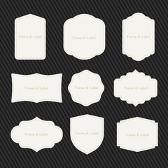 Flat design empty retro frame and label collection. vector illustration.