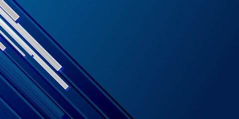 Obraz premium Blue background with white stripes and abstract wave spiral modern element for banner, presentation design and flyer