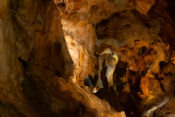 inside karst caves, stalagmites and stalactites