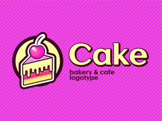 llustration of cake, logo fit for bakery and cafe