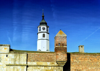 Watch tower and guards tower at fortress Kalemegdan in Belgrade, Serbia. 