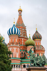 Fototapeta na wymiar Basil's Cathedral in Moscow in summer 2020