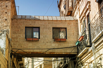 A chaotic architecture in The Old City of Jerusalem in Jerusalem, Israel.