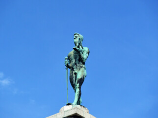 The Winner, famous monument located at old fortress in Belgrade, Serbia.