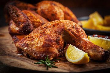 Spicy grilled chicken with lemon