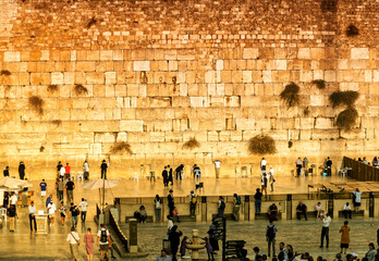 Fototapeta premium Wailing Wall the holy Jewish place, fragment, in Jerusalem, Israel.