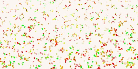 Light green, red vector backdrop with chaotic shapes.