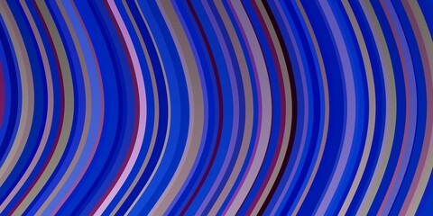 Light Pink, Blue vector template with curves. Bright sample with colorful bent lines, shapes. Template for your UI design.