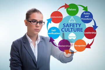Businesswoman in safety culture concept