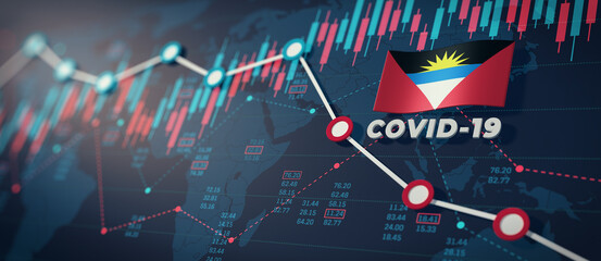 COVID-19 Coronavirus Antigua and Barbuda Economic Impact Concept Image.