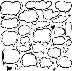 Set of comic speech bubbles. Cartoon vector