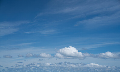 Naklejka na ściany i meble Blue Cloudy Sky in daylight /background texture/ copy space