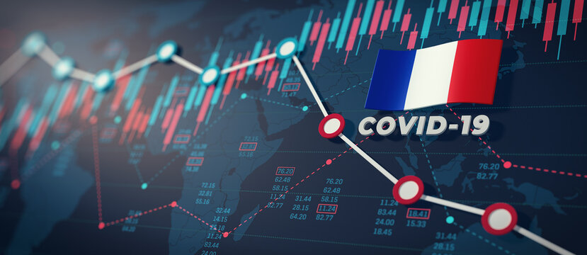 COVID-19 Coronavirus France Economic Impact Concept Image.