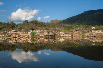 Fototapeta na wymiar Baan Rak Thai, Village on the lake in Mea Hong Son Province, Thailand