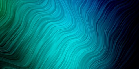 Light Blue, Green vector template with wry lines. Colorful geometric sample with gradient curves.  Pattern for commercials, ads.