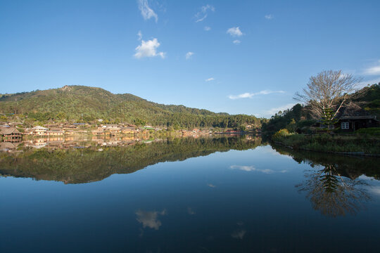 Baan Rak Thai, Village on the lake in Mea Hong Son Province, Thailand