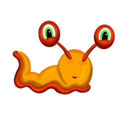 Cartoon Slug Snail Funny Character Illustration Logo