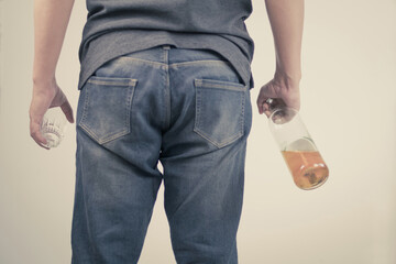 Asian drunken father assaulting daughter with concepts