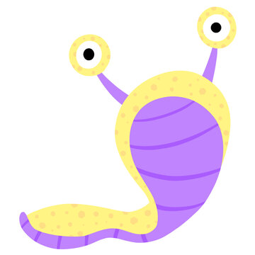 Cartoon Slug Snail Funny Character Illustration Logo