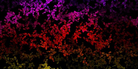 Dark pink, yellow vector pattern with abstract shapes.