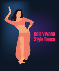 Indian actor performing a bollywood style dance number. Dancing in bollywood style.