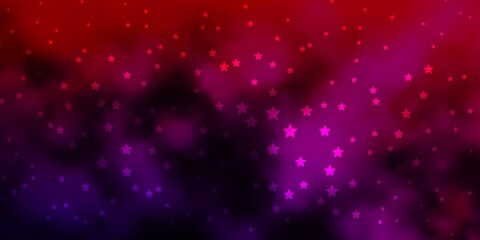 Fototapeta premium Dark Pink, Red vector background with colorful stars. Decorative illustration with stars on abstract template. Theme for cell phones.
