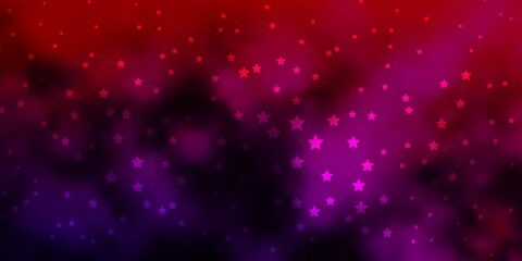 Dark Pink, Red vector background with colorful stars. Decorative illustration with stars on abstract template. Theme for cell phones.