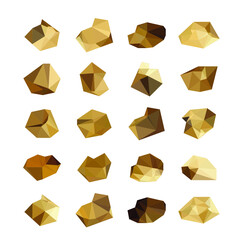 Gold rock, gold nuggets Vector